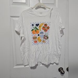 Old Navy White Graphic Fruit & Beverage Tee ~ Sold Out